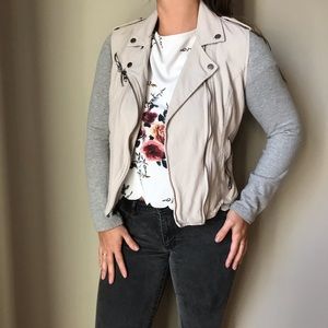 Tan & Grey Motorcycle Jacket